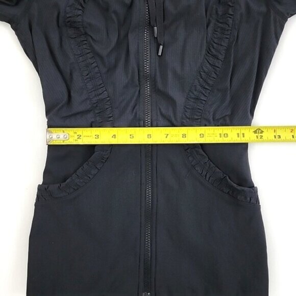 Lululemon Black Dance Studio Reversible Jacket Hooded Stretch Thumbholes Size 4 - Picture 14 of 15